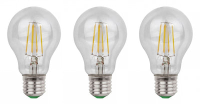 Lot de 3 ampoules LED E27 | ampoule A60 | 8 W = 80 W | filament blanc chaud 2700 K - LEDPLANET.NL