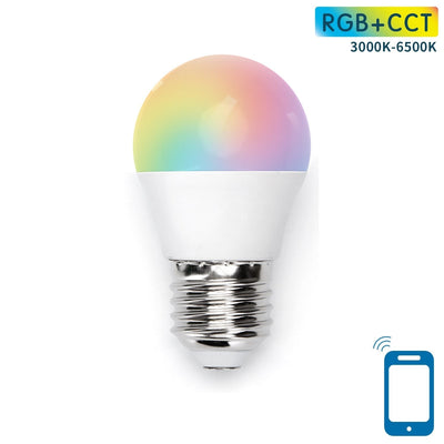 Ampoule LED intelligente E27 avec fonctions RGB et CCT, 3000 K-6500 K, économe en énergie et colorée pour un éclairage intelligent