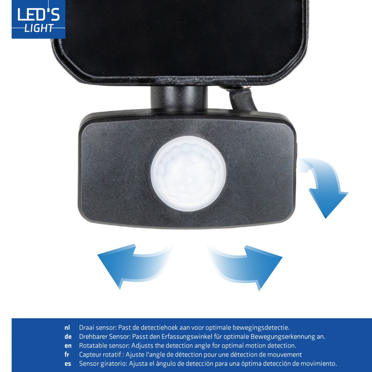 LED Schijnwerper 1400 lumen - 10W - Koelwit 4000K - Bewegingssensor - Daglichtsensor - IP65 Waterdicht