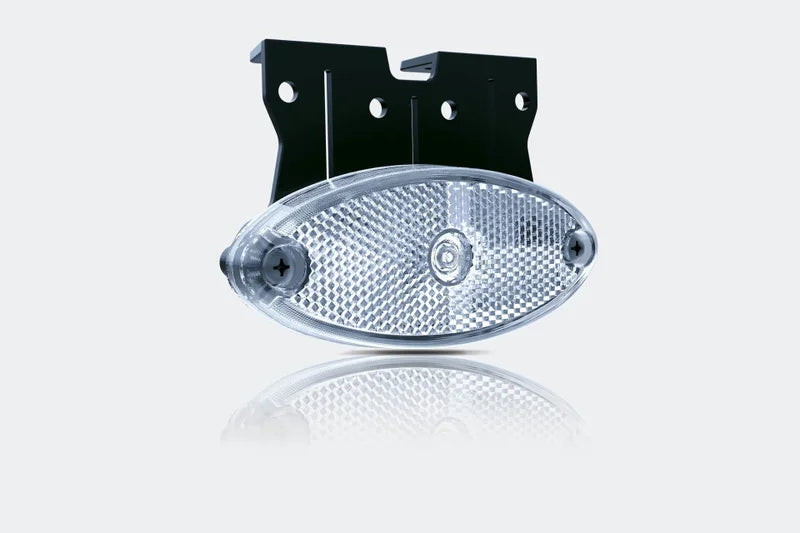 Feu de position LED ovale blanc avec support | 12-24v | câble de 50cm | MV-5850W