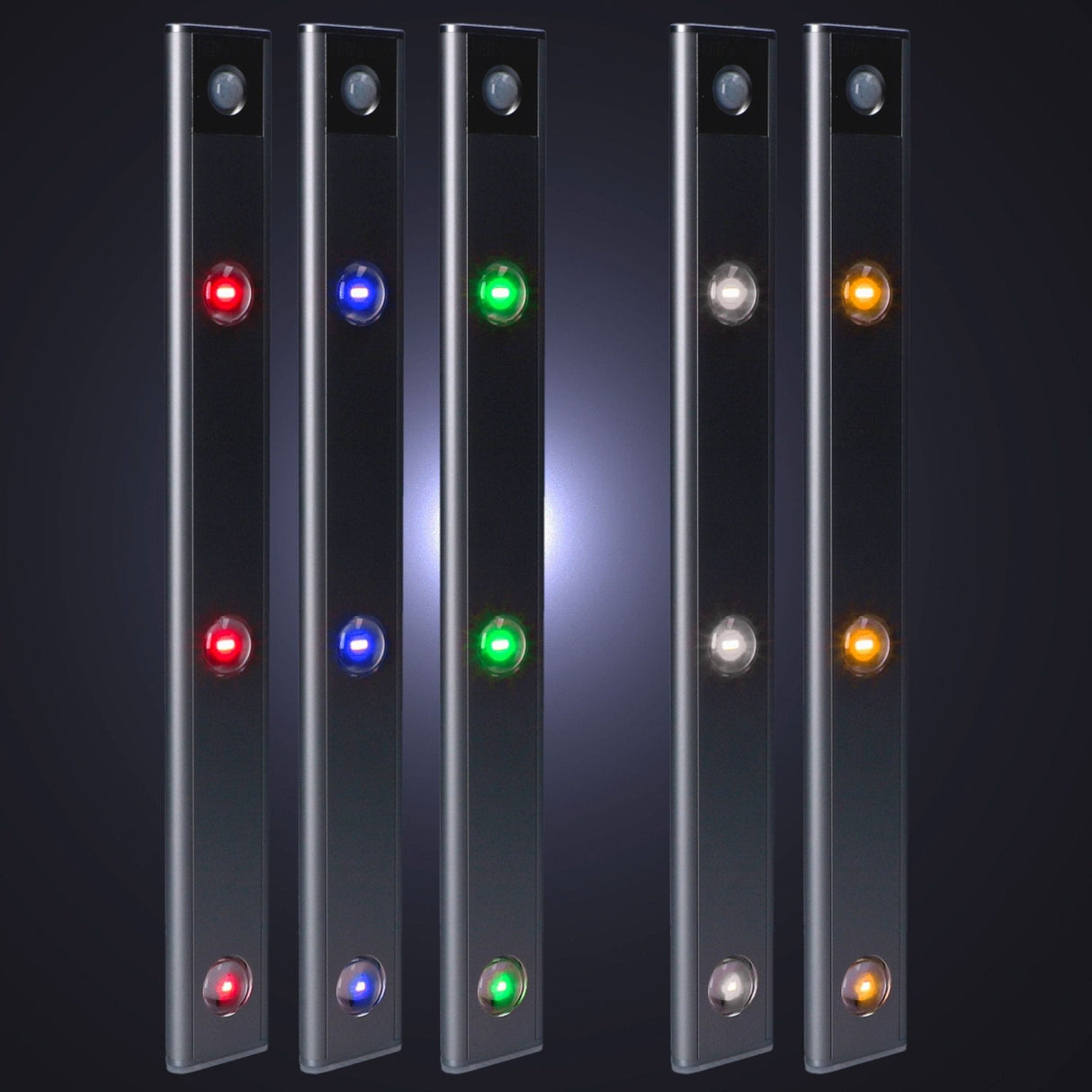 Éclairage de meuble EasyFix à installer sous le meuble avec détecteur de mouvement - fonction RGB - 3 points lumineux - Sans fil et rechargeable (USB-C) - 35 cm