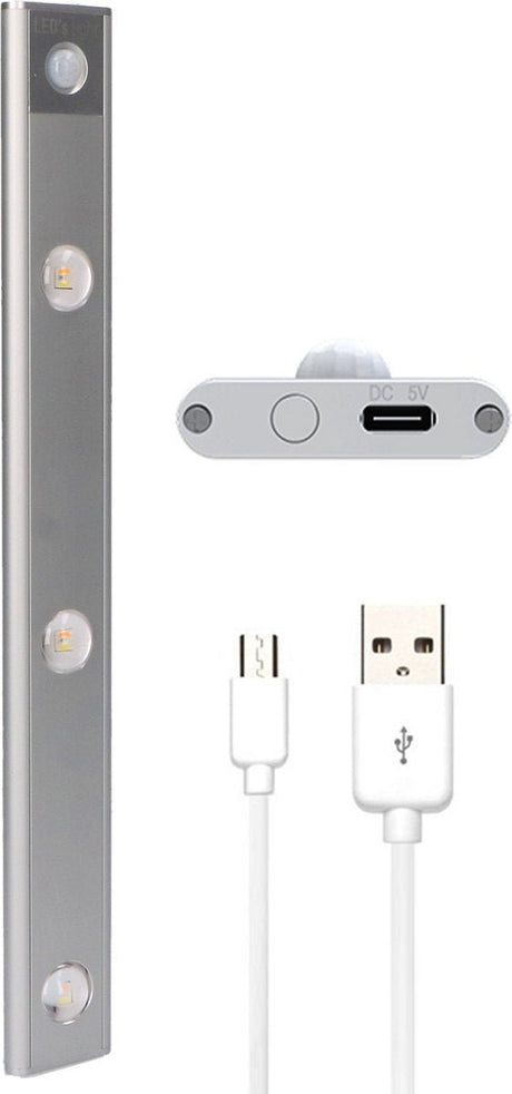 EasyFix Kastverlichting onderbouwverlichting met Bewegingssensor - RGB functie - 3 lichtpunten - Draadloos en oplaadbaar (USB-C) - 35 cm