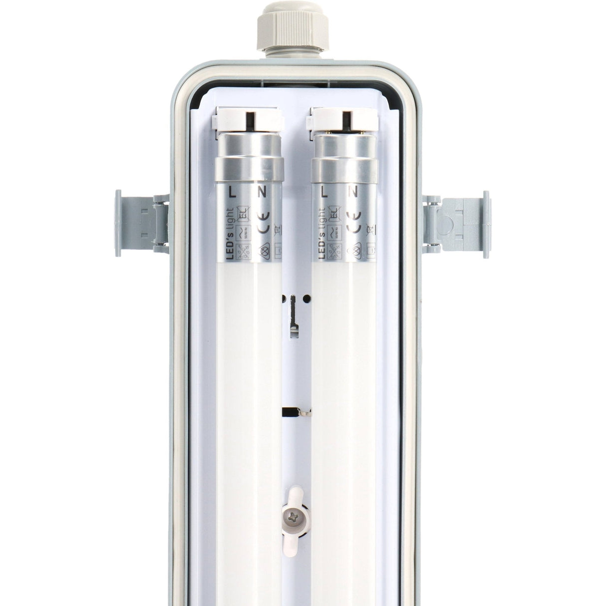 Luminaire LED étanche à l'humidité 60cm double - 2220 lumen - 12W - Blanc froid 4000K - IP65 - IK08 - 2 tubes LED inclus