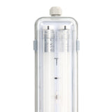 Luminaire LED étanche à l'humidité 60cm double - 2220 lumen - 12W - Blanc froid 4000K - IP65 - IK08 - 2 tubes LED inclus