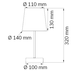 LED Tafellamp E14 - Grijs - 32cm - Voetschakelaar