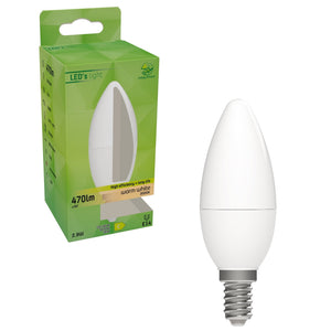 LED Kaarslamp - E14 - Warmwit 3000K - 470 lumen - 2,9W - Opaal - 230V
