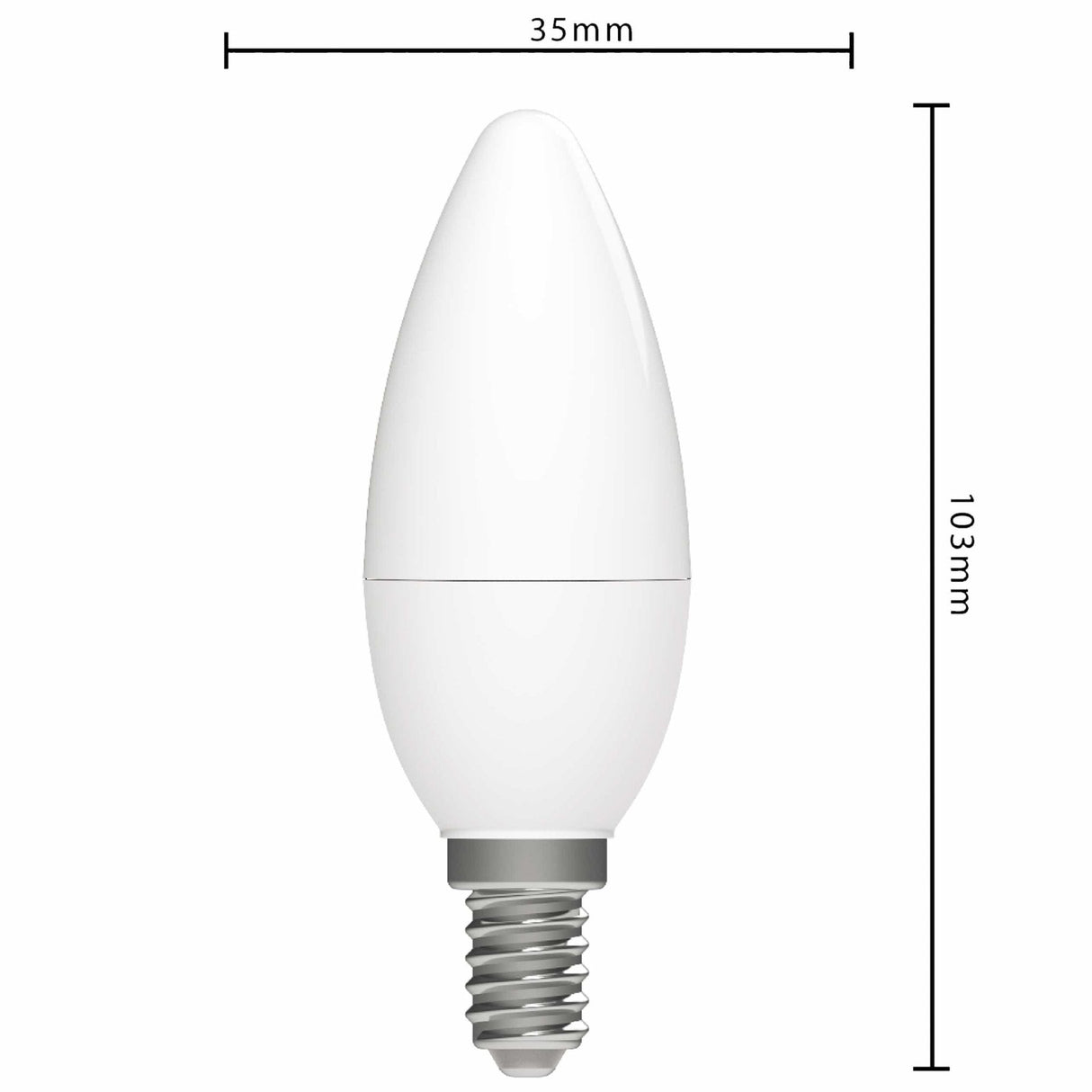 Ampoule bougie LED - E14 - Blanc chaud 3000K - 470 lumens - 2,9W - Opale - 230V