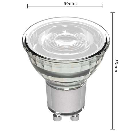 Spot LED GU10 blanc chaud 3000K - 2.5W 360 lumens - verre transparent