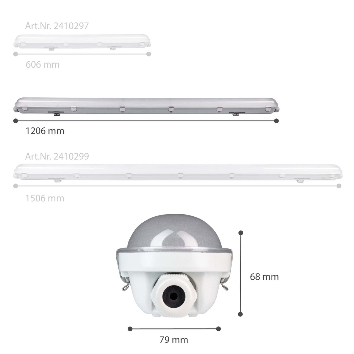 LED Vochtbestendig armatuur 5400 Lumen - 30W - 4000K Koelwit - IP65 - IK08 - 120cm - 4 stuks