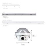 LED Vochtbestendig armatuur 5400 Lumen - 30W - 4000K Koelwit - IP65 - IK08 - 120cm - 4 stuks
