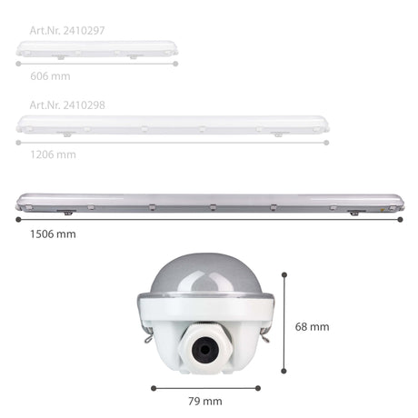 LED TL Armatuur 7200 Lumen - 40W - Koelwit - IP65 Waterdicht - 150cm - 4 stuks