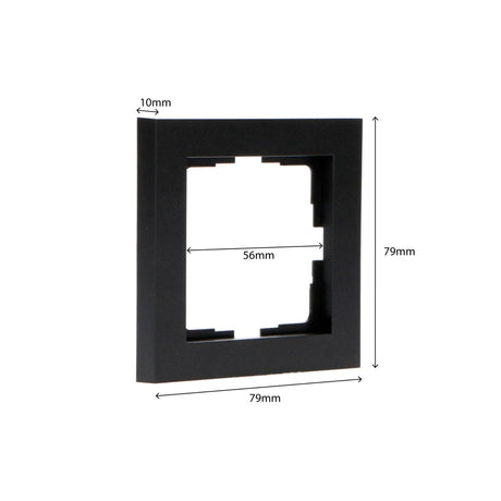 Cadre simple noir pour prise murale - 55 x 55 mm