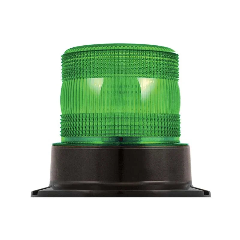 LED Flits Zwaailamp Groen - R10 Keur - 10-30V - IP67 Waterdicht - DIN-Montagebasis
