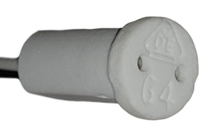 Douille | douille pour ampoule LED | douille G4 en porcelaine | cordon de 18cm | blanche