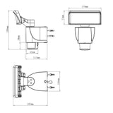 LED schijnwerper koelwit 4000K met bewegingstracking - 18W 1400 lumen - IP44 - zwart