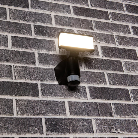 LED schijnwerper koelwit 4000K met bewegingstracking - 18W 1400 lumen - IP44 - zwart
