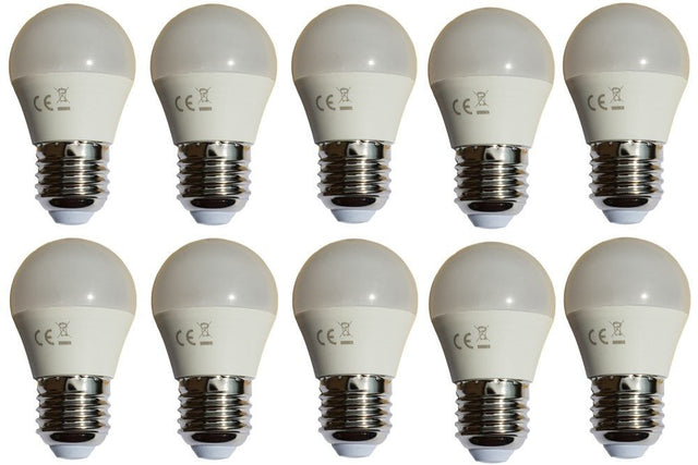 G45 kogellamp 10 stuks | E27 LED lamp 6W=50W | daglichtwit 6400K - LEDPLANET.NL