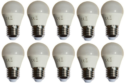 G45 kogellamp 10 stuks, E27 LED lamp 6W=50W, warmwit 3000K