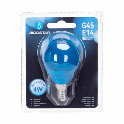 G45 kogellamp 5 stuks, E14 LED lamp 4W=30W gloeilamp, blauw licht