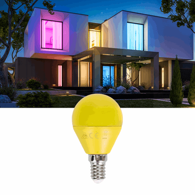 G45 kogellamp 5 stuks, E14 LED lamp 4W=30W gloeilamp, geel licht