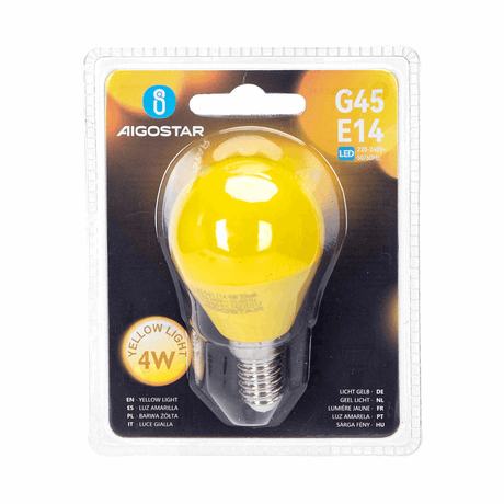 G45 kogellamp 5 stuks, E14 LED lamp 4W=30W gloeilamp, geel licht