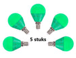 G45 kogellamp 5 stuks | E14 LED lamp 4W=30W gloeilamp | groen licht - LEDPLANET.NL