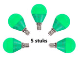 G45 kogellamp 5 stuks | E14 LED lamp 4W=30W gloeilamp | groen licht - LEDPLANET.NL