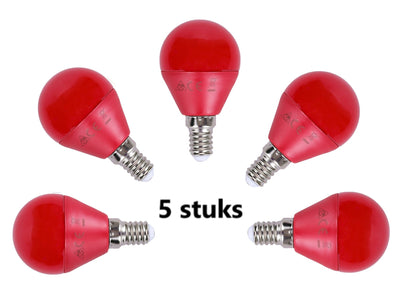 Ampoule globe G45, 5 pièces | Ampoule LED E14 4 W = ampoule à incandescence 30 W | lumière rouge - LEDPLANET.NL