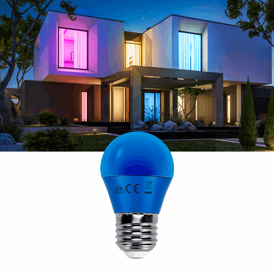 Ampoule globe G45 bleue | Ampoule LED E27 4 W = ampoule à incandescence 30 W | 230 V - LEDPLANET.NL