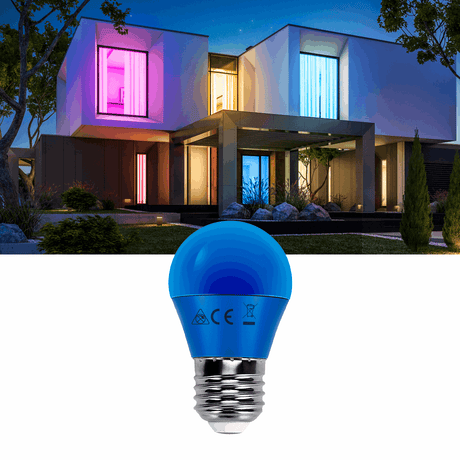 G45 kogellamp blauw | E27 LED lamp 4W=30W gloeilamp | 230V - LEDPLANET.NL