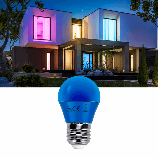 G45 kogellamp blauw | E27 LED lamp 4W=30W gloeilamp | 230V - LEDPLANET.NL