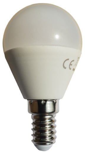 Kogellamp E14 kleine fitting, LED 6W vervangt 50W, warmwit 3000K