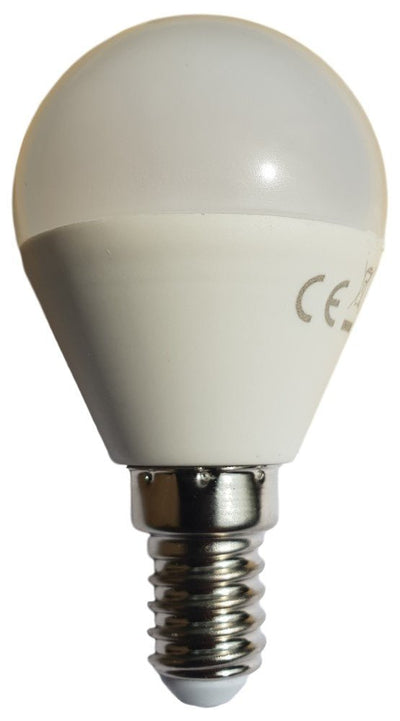 Kogellamp E14 kleine fitting, LED 6W vervangt 50W, warmwit 3000K
