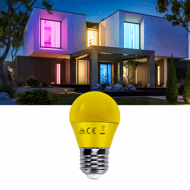 G45 kogellamp geel | E27 LED lamp 4W=30W gloeilamp | 230V - LEDPLANET.NL