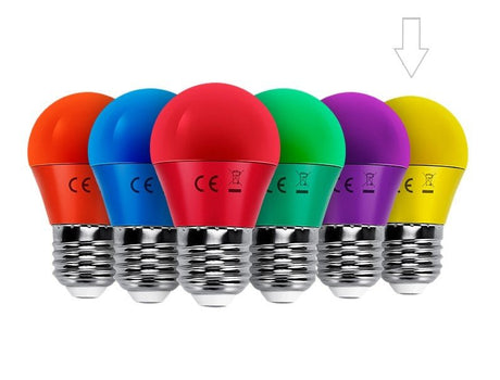 G45 kogellamp geel | E27 LED lamp 4W=30W gloeilamp | 230V - LEDPLANET.NL