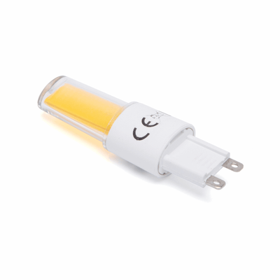 G9 steeklampje, LED 3.3W, 410 Lm = 36W halogeenlicht, warmwit COB 3000K, 230V