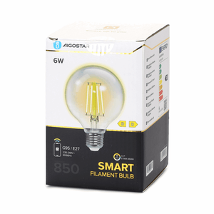Ampoule globe E27 6W WiFi CCT 2700K-6500K | G95 - blanc chaud - blanc lumière du jour LED ~ 850 lumens - verre transparent - 230 Volt