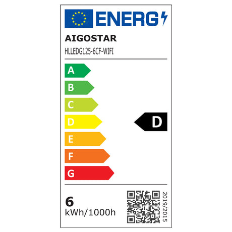 Globe E27 gloeilamp WiFi CCT 2700K-6500K, G125, warmwit
