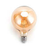 Globe gloeilamp G125 - E27 - amber glas | 6W=45W | flame filament 2200K - LEDPLANET.NL