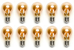 Gloeilamp E27 10 stuks, 6W=45W warmwit, 2200K, amber glas