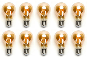 Gloeilamp E27 10 stuks | 6W=45W warmwit | 2200K - amber glas
