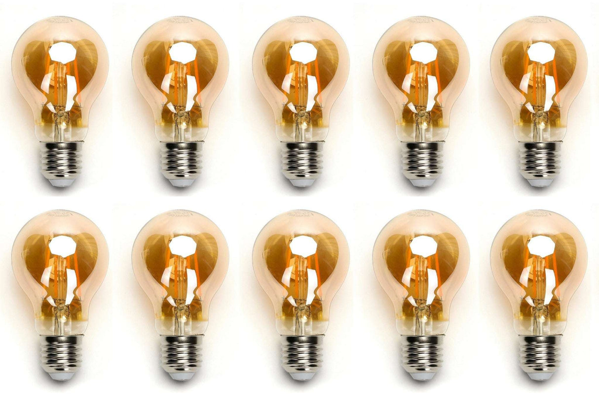 Ampoule E27 10 pièces | LED 8 W=63 W blanc chaud | 850 lumens - 2200 K - verre ambré - LEDPLANET.NL