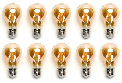 Ampoule E27 10 pièces | LED 8 W=63 W blanc chaud | 850 lumens - 2200 K - verre ambré - LEDPLANET.NL