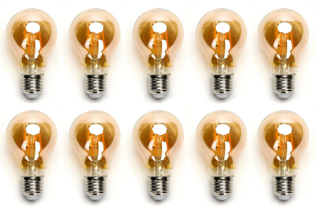 Ampoule E27 10 pièces | LED 8 W=63 W blanc chaud | 850 lumens - 2200 K - verre ambré - LEDPLANET.NL