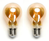 Gloeilamp E27 2 stuks | 6W=45W warmwit | 2200K - amber glas - LEDPLANET.NL