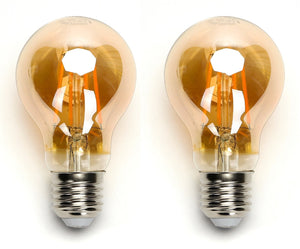 Ampoule à incandescence E27 2 pièces | 6W=45W blanc chaud | 2200K - verre ambré