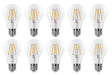 Gloeilamp E27 3 - staps - dimbaar 10 stuks | A60 LED 6W=60W halogeen verlichting | helder glas - warmwit filament 2700K - LEDPLANET.NL