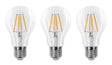 Gloeilamp E27 3 - staps - dimbaar 3 stuks | A60 LED 6W=60W halogeen verlichting | helder glas - warmwit filament 2700K - LEDPLANET.NL