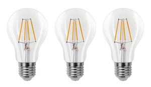 Gloeilamp E27 3-staps-dimbaar 3 stuks | A60 LED 6W=60W halogeen verlichting | helder glas - warmwit filament 2700K