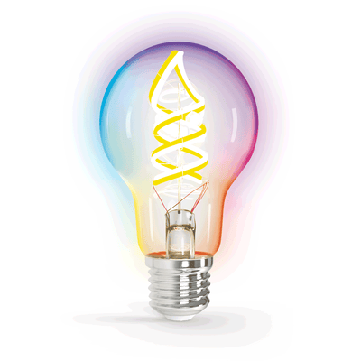 Ampoule E27 4,9 W WiFi + Bluetooth RGBW | Ampoule intelligente A60 - blanc chaud - LED RGB ~ 420 lumens - verre transparent - 230 volts - LEDPLANET.NL